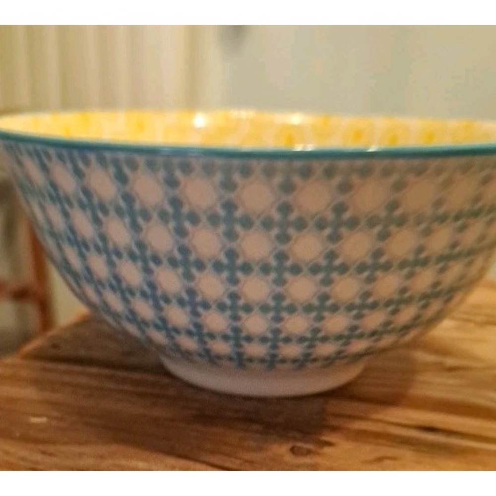 Dover & York Cereal Soup Bowl Geometric Yellow/ Blue Replacement Spring Summer